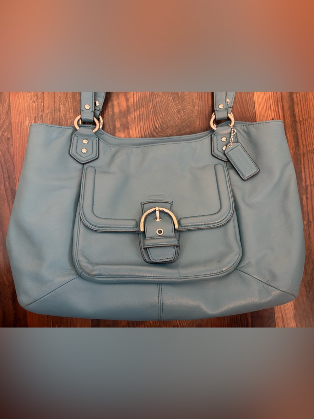 Coach Blue Leather Shoulder Bag - Picture 4 of 10
